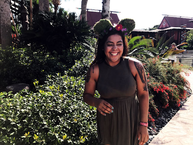 Beautiful woman dressed like Te Fiti at Disney's Polynesian Resort