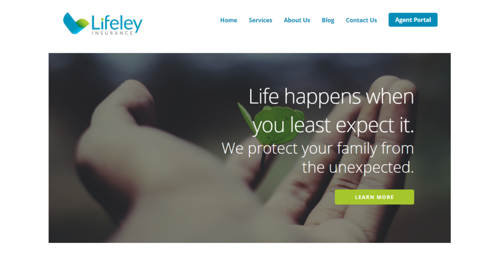 Screenshot of Lifeley.com homepage