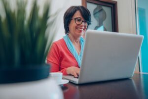 Woman using a computer